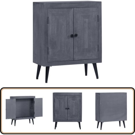 Sideboard Massivholz Mango 60x30x76 cm - Mangoholz Sideboard - Holzschränkchen - Wohnzimmermöbel - Vintage Sideboard - Industrieller Stil