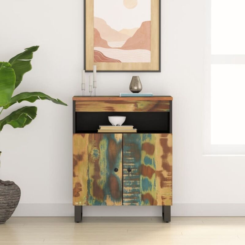 Buffet avec 2 portes 60x33x75 cm bois massif de récupération vidaXL