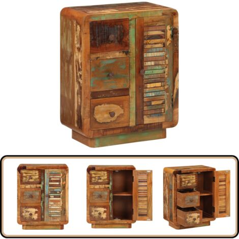 Sideboard mit 3 Schubladen 55x30x70 cm Altholz Massiv - Altholzmöbel - Holzküche - Wohnzimmertisch - Regal - Vintage Möbel