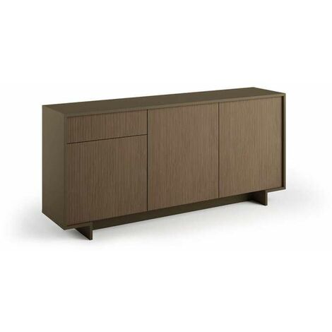 Sideboard mit 3 Türen und Schubladen in dunkel gerippter Bronze