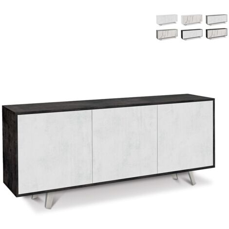 Sideboard mit drei Türen Black White Oxide 177x41x h74 cm