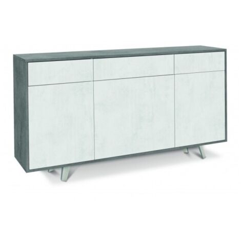 Sideboard mit drei Türen und drei Schubladen Cemento Bianco Ossido 164x41x h92 cm
