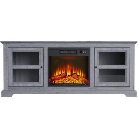 PURLINE Sideboard mit elektrischem Kamin grau 2000W