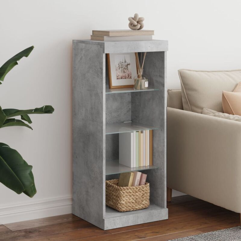 Sideboard Mit Led-leuchten Betongrau 41x37x100 Cm - Vidaxl