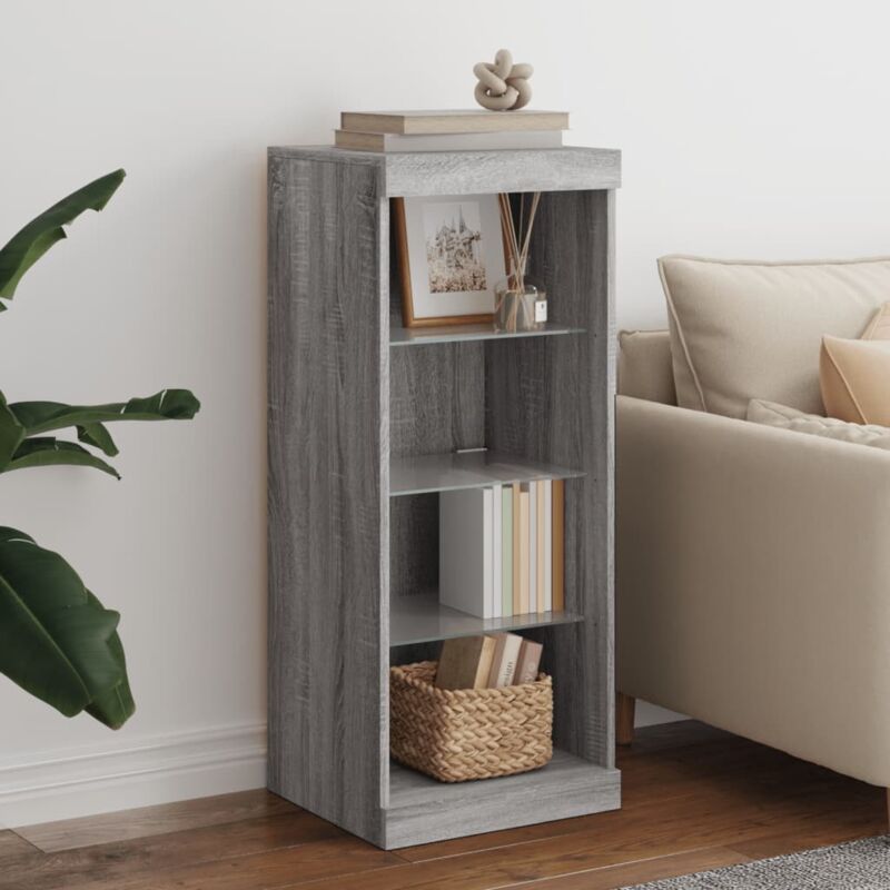 Sideboard Mit Led-leuchten Grau Sonoma 41x37x100 Cm Vidaxl
