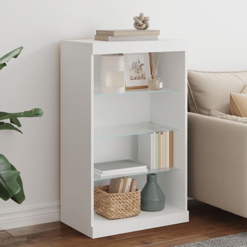 Sideboard Mit Led-leuchten Weiß 60, 5x37x100 Cm Vidaxl