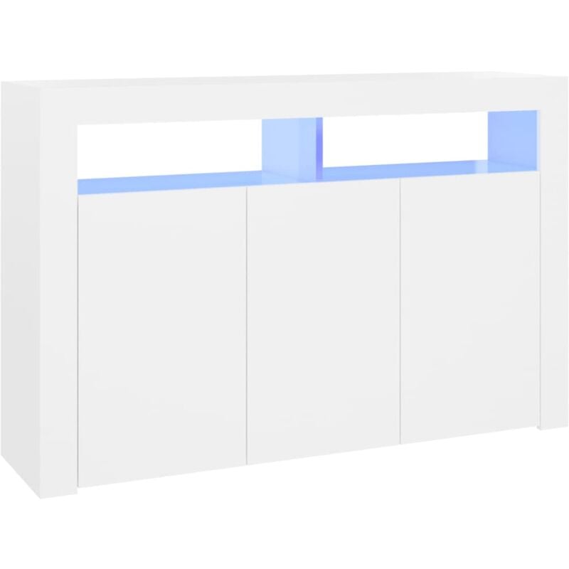 vidaXL Sideboard mit LED-Leuchten Weiß 115,5x30x75 cm - Weiß