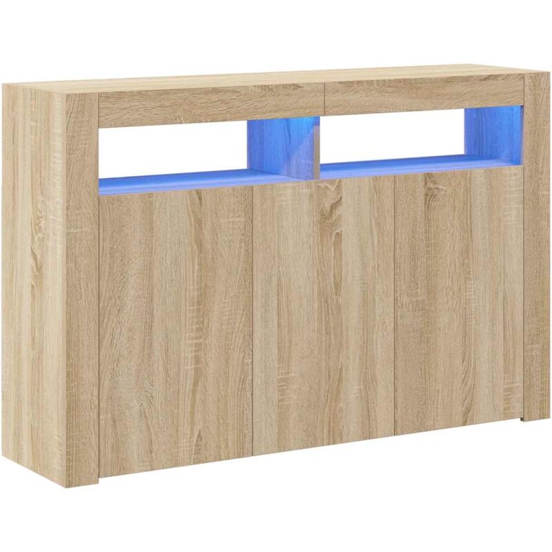 Sideboard Mit Led-leuchten Sonoma-eiche 115, 5x30x75 Cm - Vidaxl