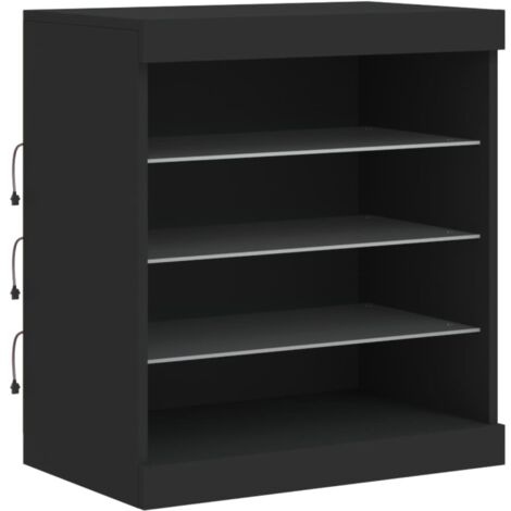 Sideboard mit LED-Leuchten Schwarz 60,5x37x67 cm vidaXL