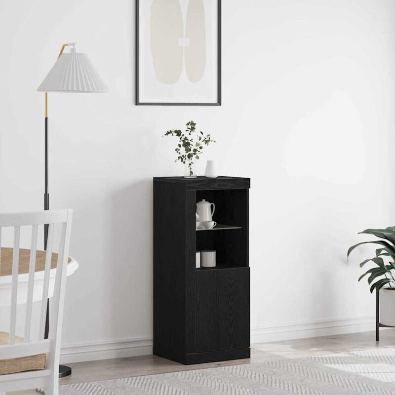 Sideboard Mit Led-lichtern Schwarz Eiche 41x37x100 Cm - Vidaxl