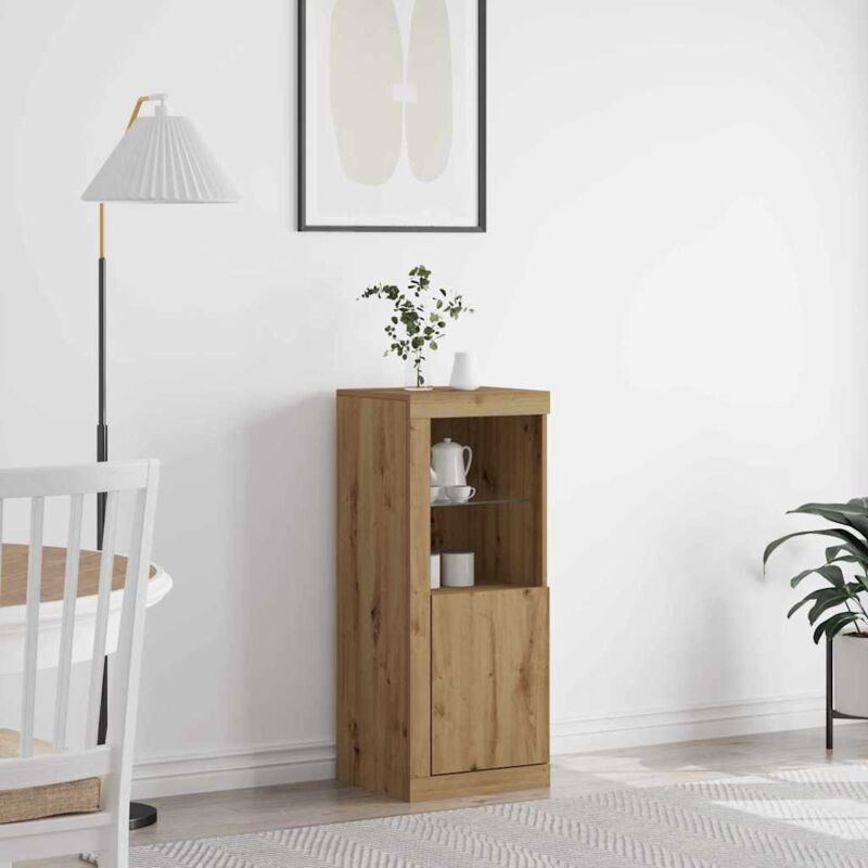 Sideboard Mit Led-lichtern Artisan Eiche 41x37x100 Cm - Vidaxl