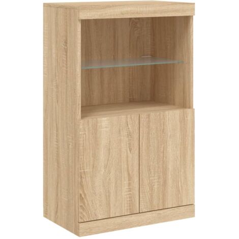 Sideboard mit LED-Leuchten Sonoma-Eiche 60,5x37x100 cm vidaXL