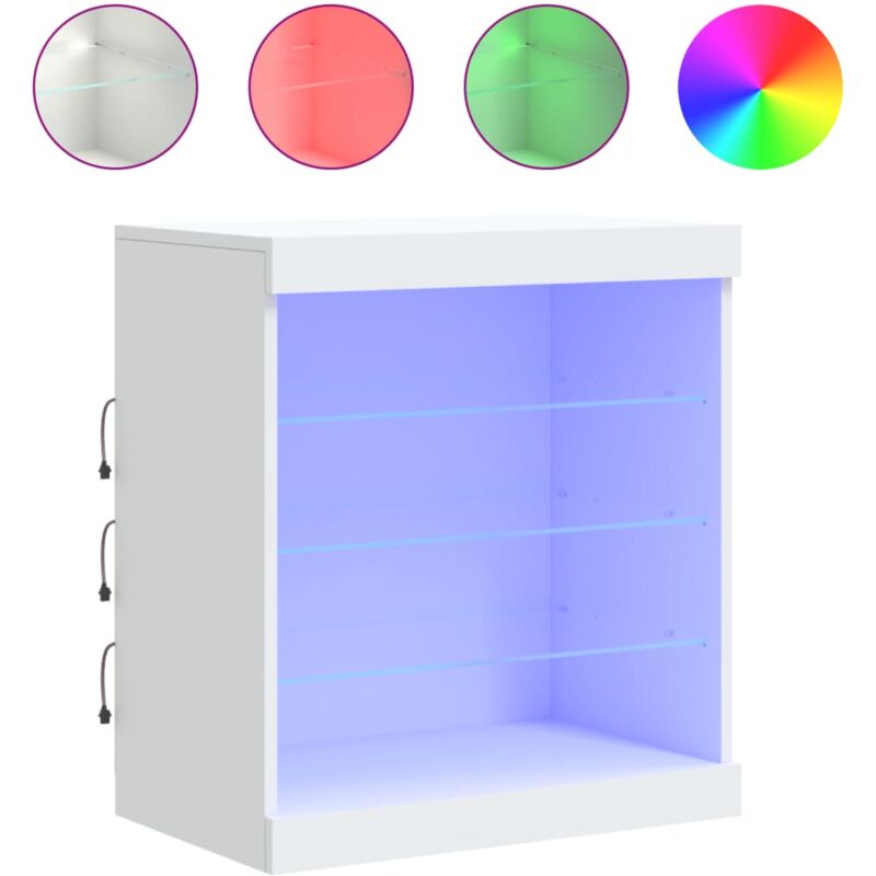 Sideboard Mit Led-beleuchtung Weiß 60, 5x37x67 Cm Vidaxl