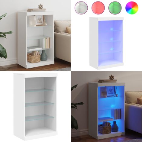 Sideboard mit LED-Leuchten Weiß 60,5x37x100 cm - Sideboard - Wohnzimmermöbel - TV-Schreibtisch - Regal - Holz Sideboard - Home & Living