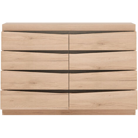 Sideboard mit Schubkästen SANFORD-129 in Eiche hell Nb.B/H/T: ca. 126/84/40 cm