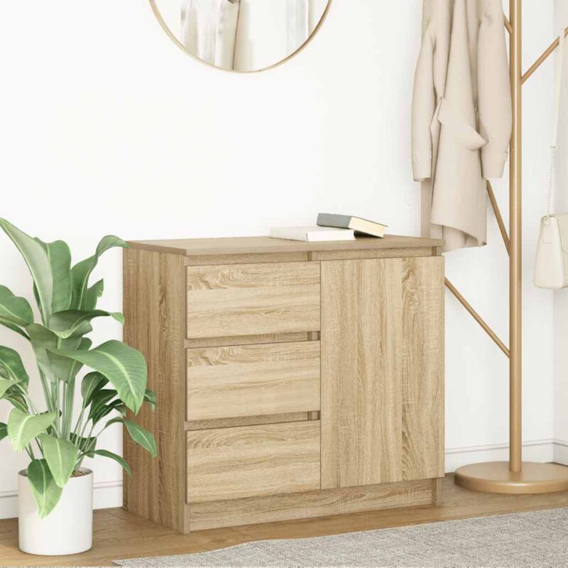 Sideboard Mit Schublade Sonoma-eiche 71x35x65 Cm Holzwerkstoff Vidaxl