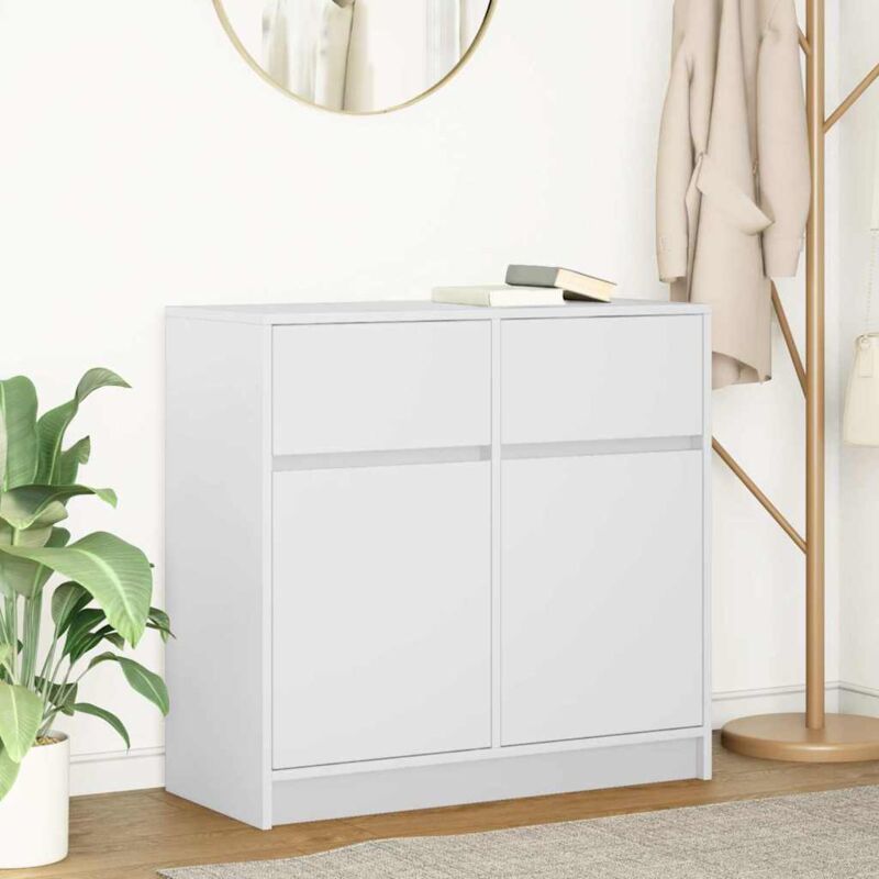 Sideboard Mit Schublade Weiß 80x34x76 Cm Holzwerkstoff - Vidaxl