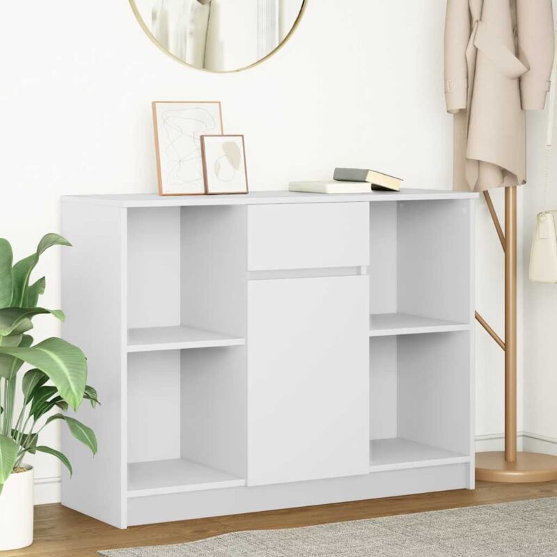 Sideboard Mit Schublade Weiß 101x35x76 Cm Holzwerkstoff - Vidaxl