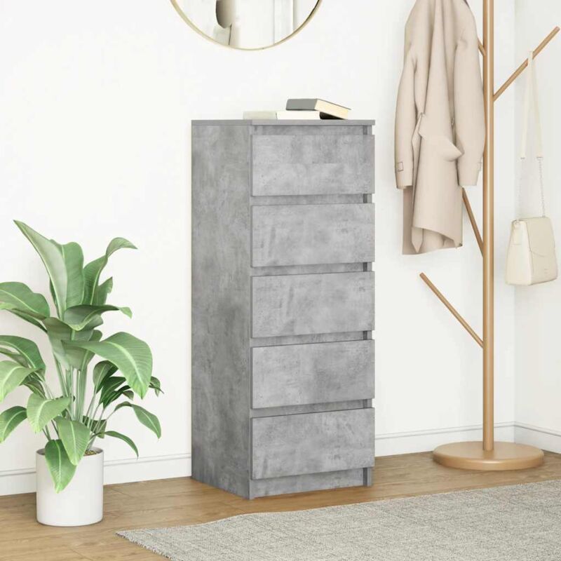 Sideboard Mit Schubladen Betongrau 37, 5x35x99 Cm Holzwerkstoff Vidaxl
