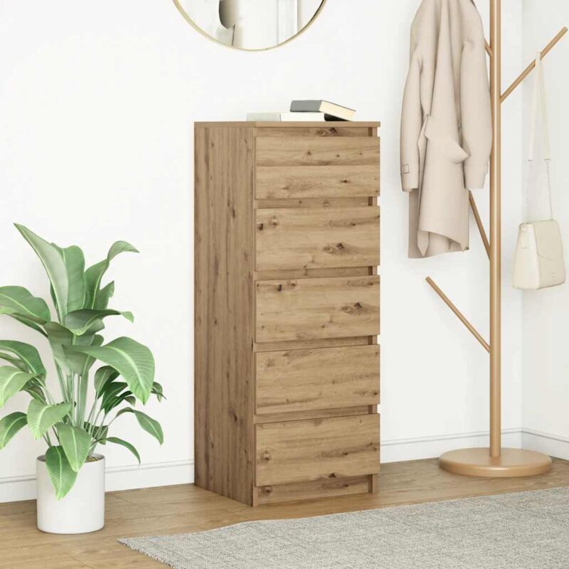 Vidaxl Sideboard Mit Schubladen Artisan-eiche 37, 5x35x99 Cm