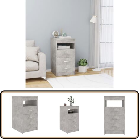 Sideboard mit Schubladen Betongrau 40x50x76 cm Holzwerkstoff - Beton Grau - Sideboard - Kommode - Aufbewahrungsschrank - Wohnzimmermöbel