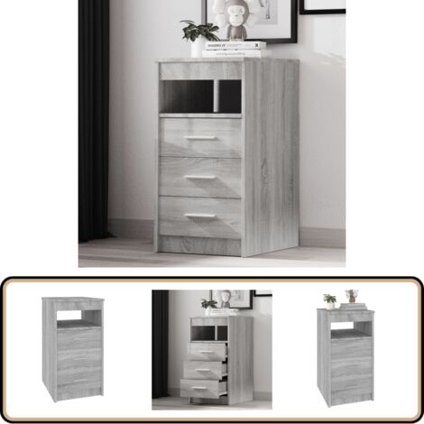 Sideboard mit Schubladen Grau Sonoma 40x50x76 cm Holzwerkstoff - Sideboard - Kommode - Schrank - Wohnzimmermöbel - Grau