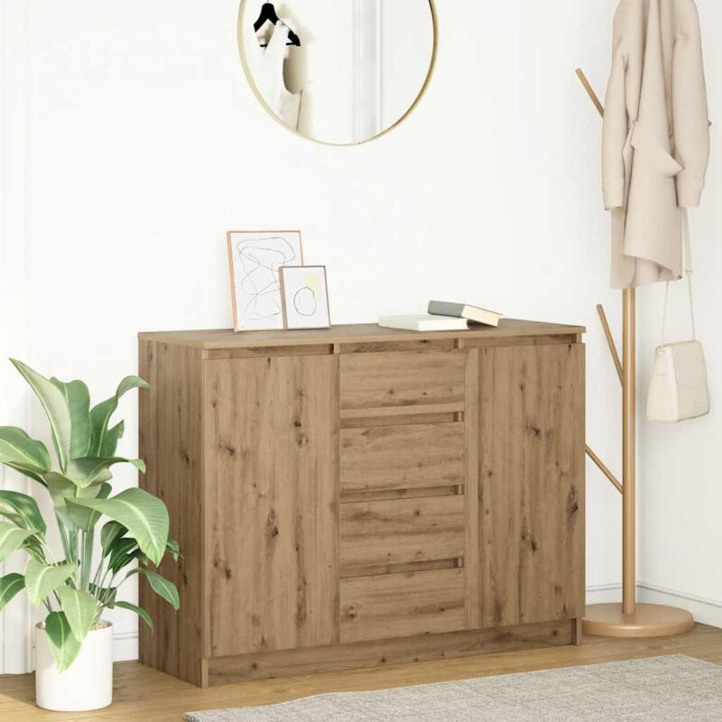 Vidaxl Sideboard Mit Schubladen Artisan-eiche 100, 5x35x76 Cm