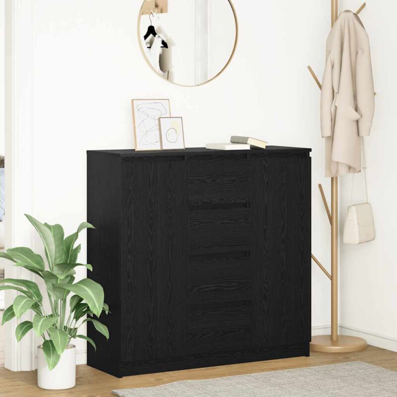 Sideboard Mit Schubladen Schwarz Eichen-optik 100, 5x35x98, 5 Cm - Vidaxl