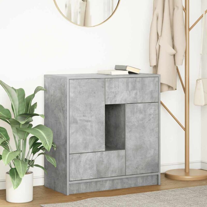 Sideboard Mit Schubladen Und Türen Betongrau 70, 5x34x74, 5 Cm Vidaxl
