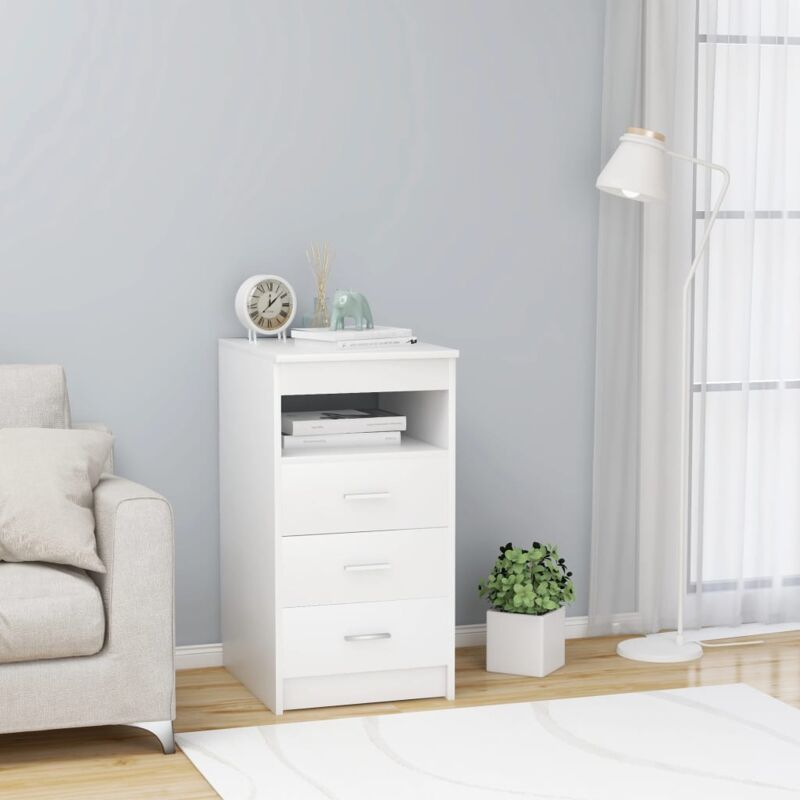 Vidaxl Sideboard Mit Schubladen Weiß 40x50x76 Cm Holzwerkstoff