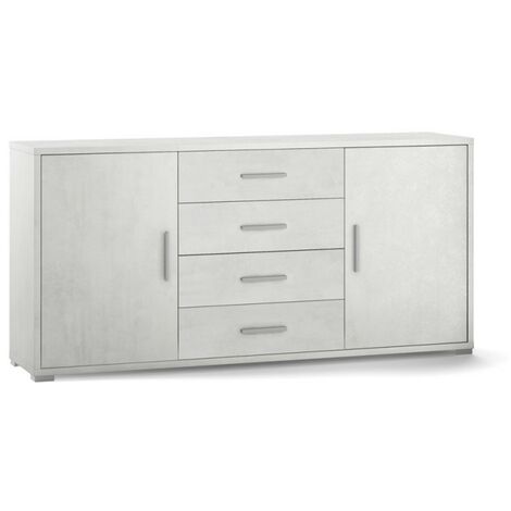 Sideboard mit zwei Türen und vier Schubladen in Ossido White 174x41x H84 cm