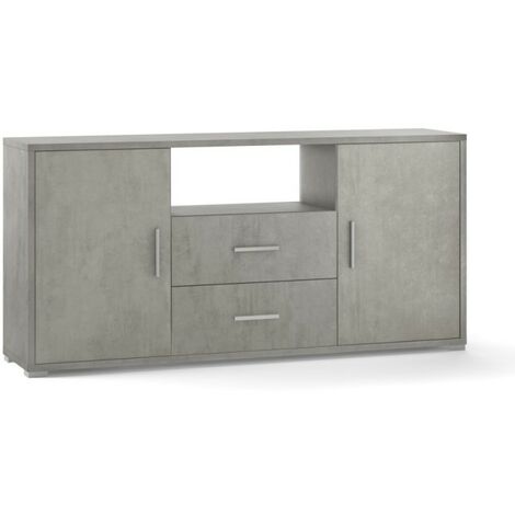 Sideboard mit zwei Türen und zwei Schubladen Beton Cemento 174x41x h84 cm