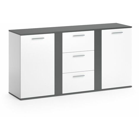 Sideboard Novelli, Anthrazit, 155 x 80 cm mit Schubladen, Vicco