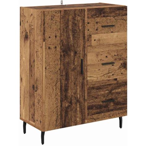 Sideboard Old Wood 69.5 x 34 x 90 cm Engineered Wood and Iron vidaXL
