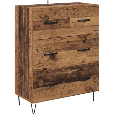 Sideboard Old Wood 69.5 x 34 x 90 cm Engineered Wood and Iron vidaXL
