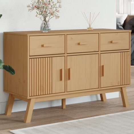 Sideboard OLDEN Brown 114x43x73.5 cm Solid Wood Pine vidaXL