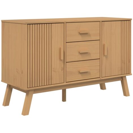 Sideboard OLDEN Brown 114x43x73.5cm Solid Wood Pine vidaXL
