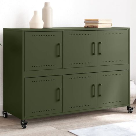 Sideboard Olive Green 100.5x39x72 cm Steel vidaXL