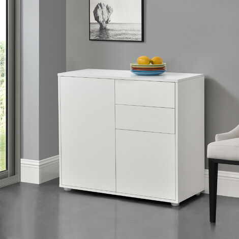 Sideboard Paarl 74x79x36 cm Weiß, matt [en.casa]