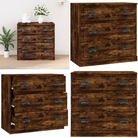 Sideboard Räuchereiche 70x35,5x67,5 cm Holzwerkstoff - Holzkommode - Holzwerkstoff