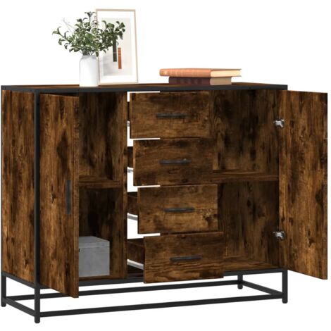 Sideboard Räuchereiche 92x35x76 cm Holzwerkstoff vidaXL
