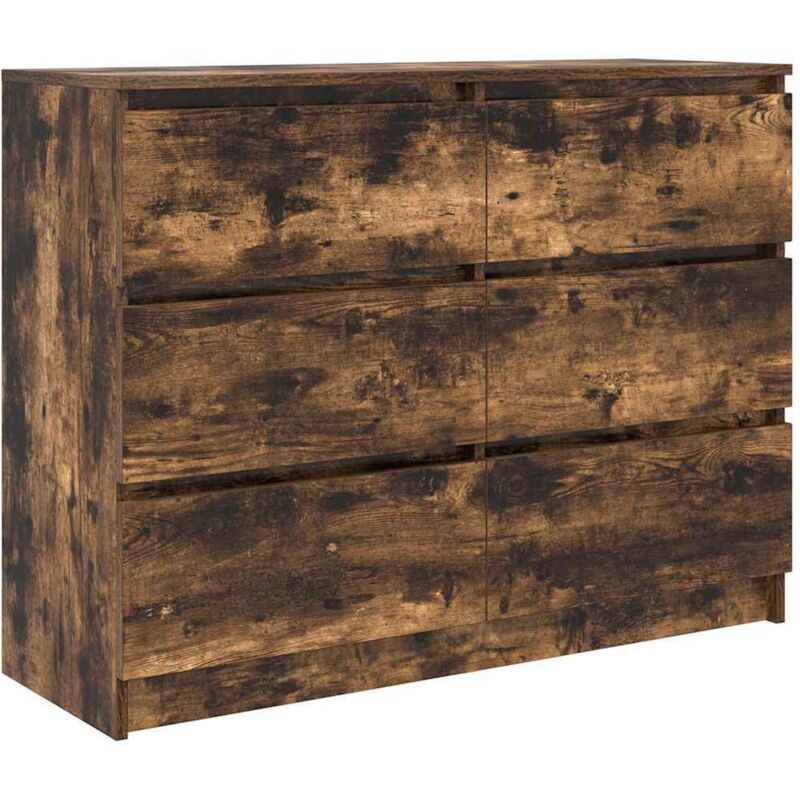 Sideboard Räuchereiche 100x35x76 Cm Holzwerkstoff Vidaxl