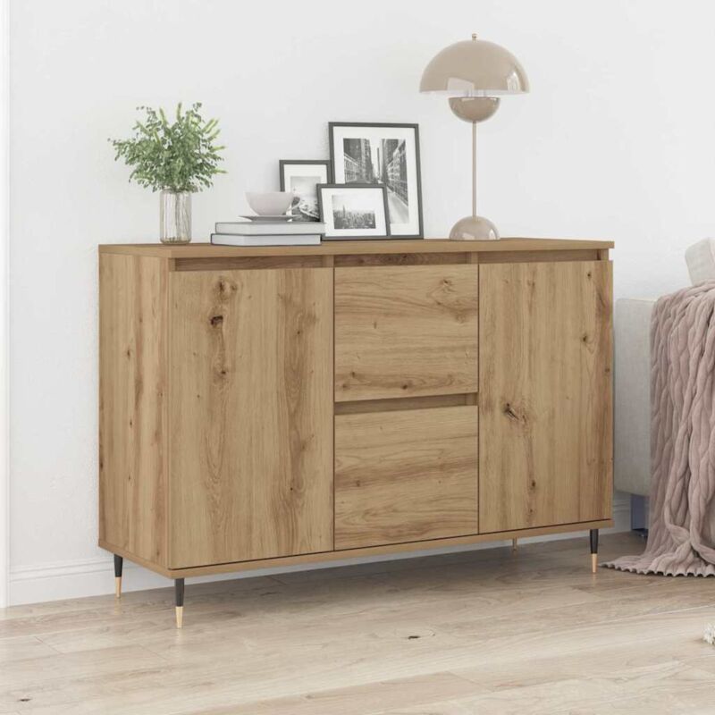 Sideboard Mit Türen & Schubladen Artisan Eiche 101, 5x35x70 Cm - Vidaxl