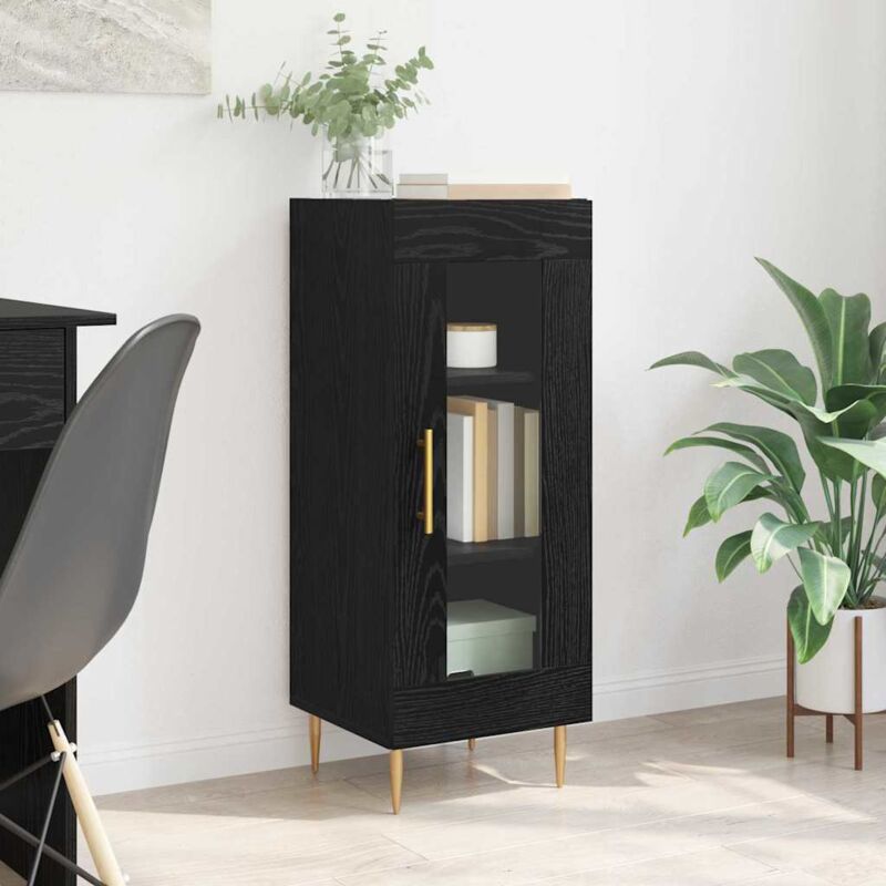 Sideboard Schwarz Eichen-optik 34 X 34, 5 X 90 Cm Holzwerkstoff Vidaxl