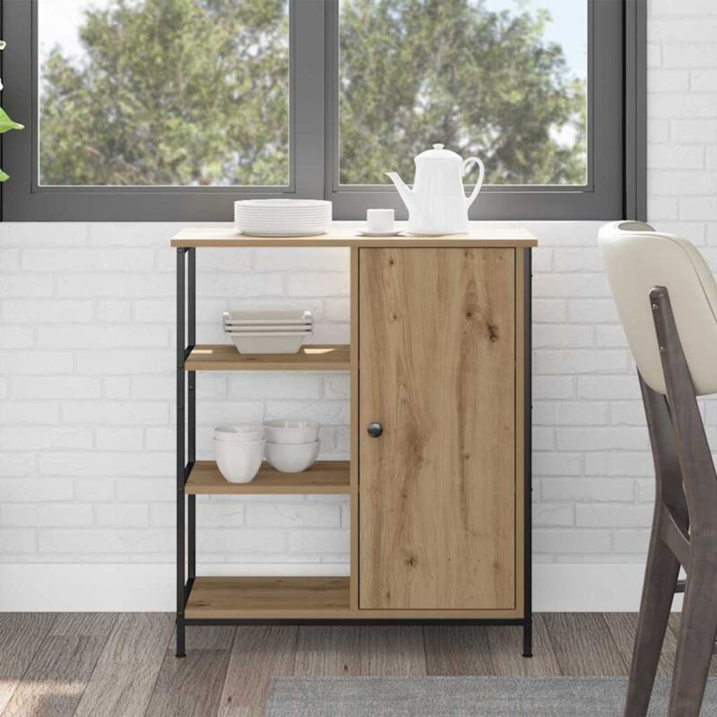 Sideboard Eiche Handwerklich 70 X 30 X 80 Cm Holzwerkstoff Vidaxl
