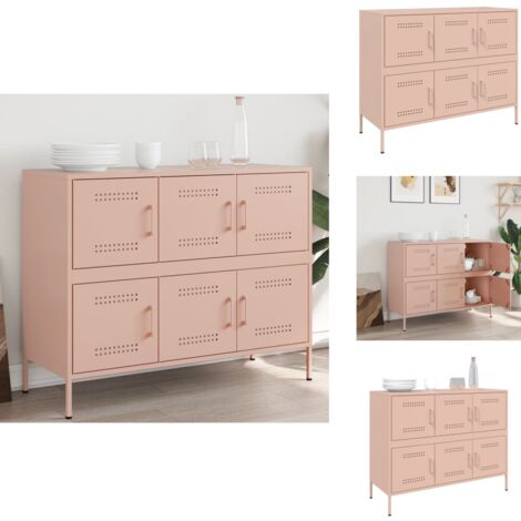 Sideboard Rosa 100,5x39x79 cm Stahl - Industrielles Design - Sideboard - Regal - Aufbewahrung - Wohnraum