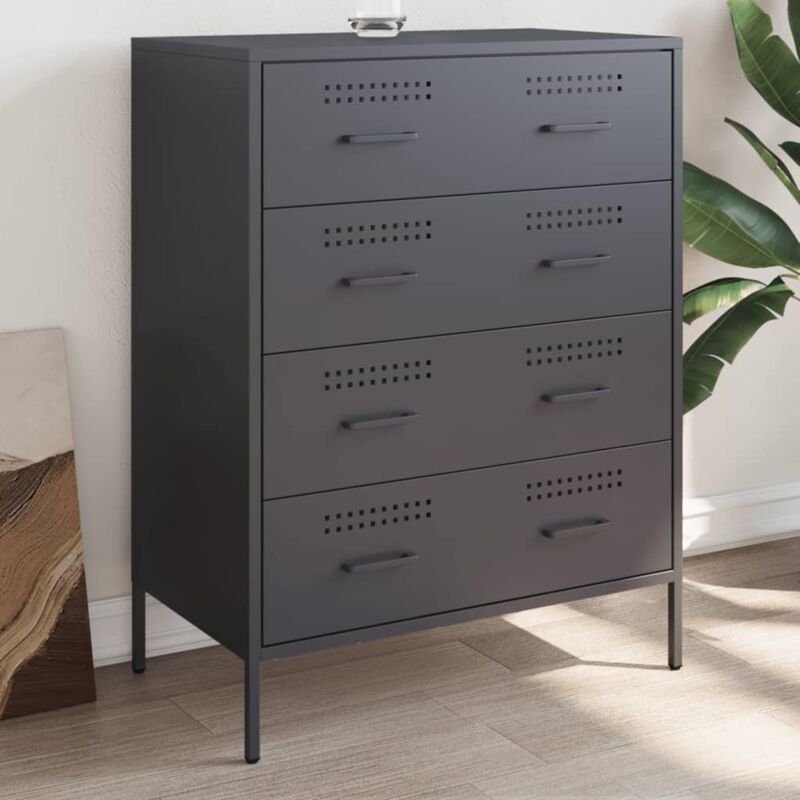 Sideboard Anthrazit 68x39x89 Cm Stahl - Vidaxl