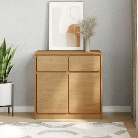 Sideboard SAUDA Oak 80x43x75.5 cm Solid Wood Pine vidaXL