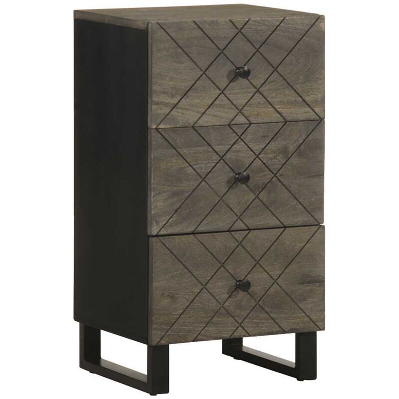 Sideboard Schwarz 40x33x75 Cm Massivholz Mango Vidaxl