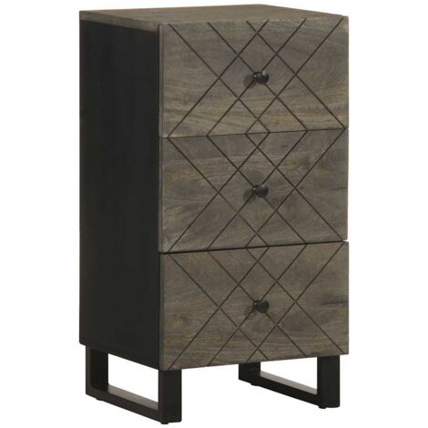 Sideboard Schwarz 40x33x75 cm Massivholz Mango vidaXL